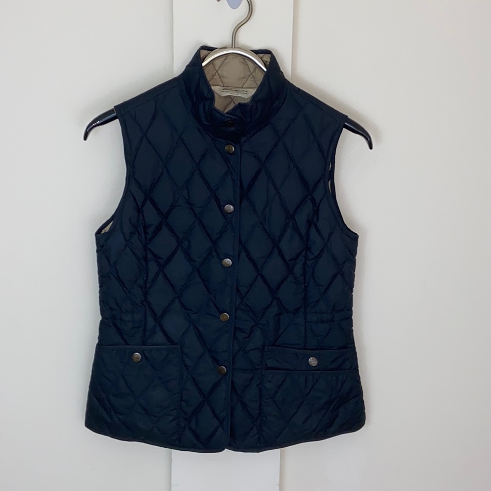 Eddie Bauer Goose Down Black Quilted Puffer Vest